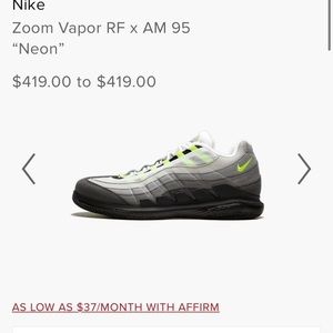 NIKE ZOOM VAPOR RF X AM95 size8.5